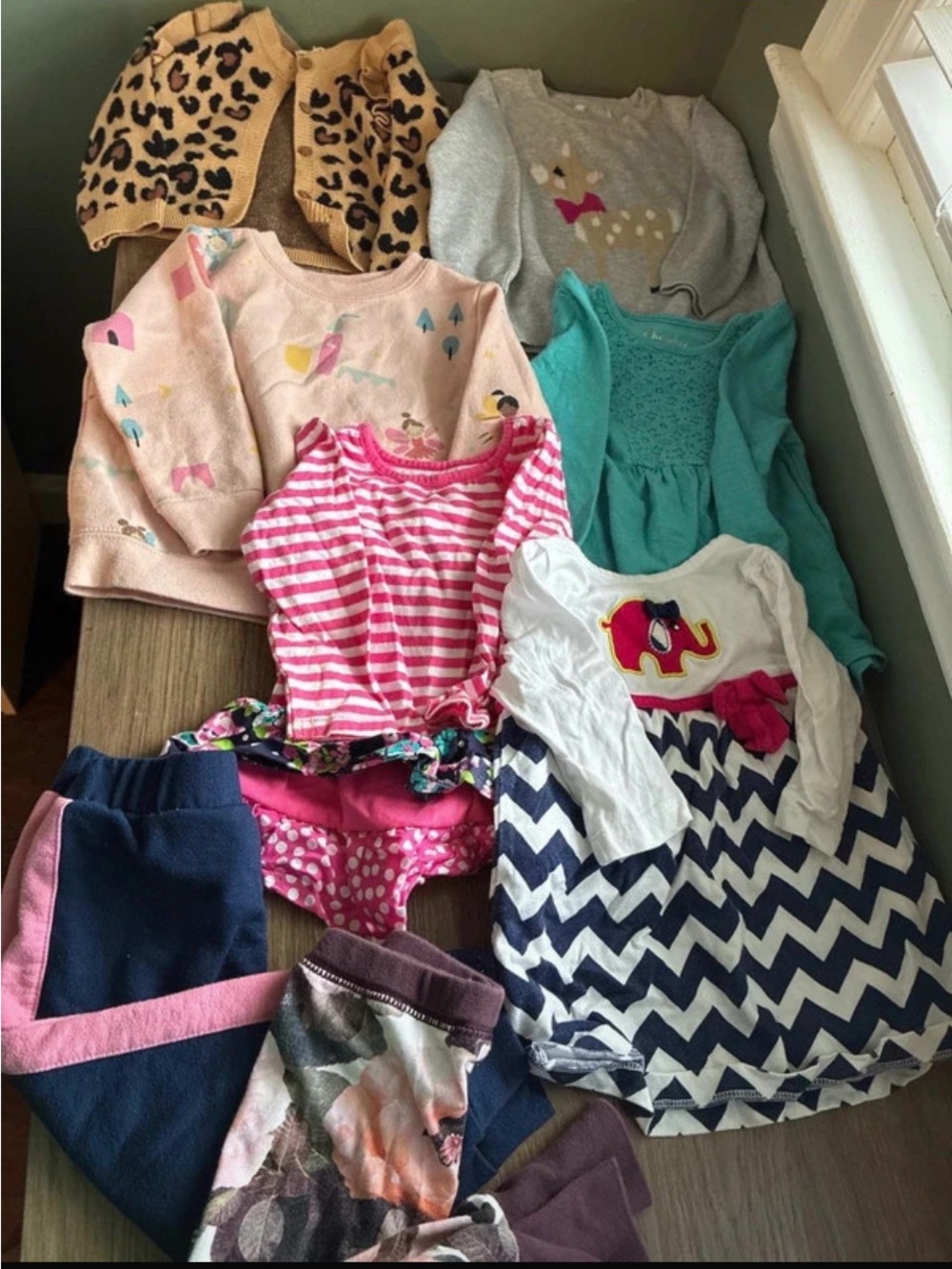 Girls Mixed Clothing Bundle - Pink, Teal, Navy & Chevron